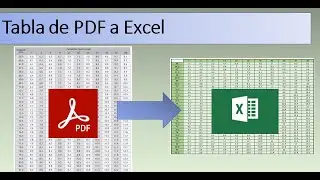 Convert PDF table to Excel