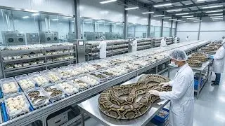 Inside Massive Snake Hatchery & Industrial Farm: Incredible Scale Python Breeding You've Never Seen
