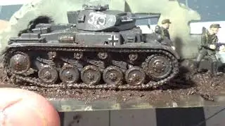 Matchbox 1:76 Panzer II Aus F model kit finished build