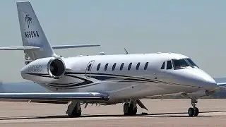 Cessna Citation Sovereign (C680) - Taxi and Takeoff (ATC audio)