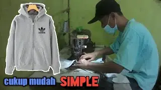 Cara membuat sweater zipper hoodie | jahit cocok untuk pemula | Tacem Vlog