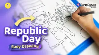 Indian Flag , Republic Day Drawing | Step by Step Republic Day Drawing for Beginners