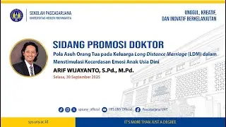 Ujian Promosi Doktor Arif Wijayanto (Program Studi S3 Ilmu Pendidikan Sekolah Pascasarjana UNY)