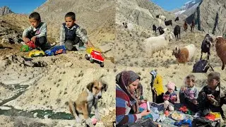 Hard Nomadic Life in the Mountains | A Mother with 4 Children | Real Life