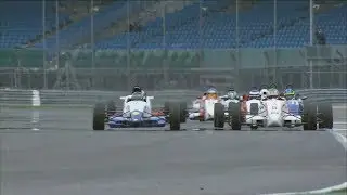 BRSCC Formula Ford 1600 National Championship 2018. Race 1 Silverstone Circuit. Battle for Win