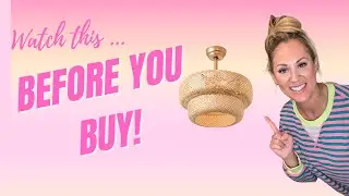 Boho Rattan Ceiling Fan with Light 18.9