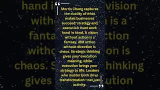 ⚙️ Morris Chang Why Strategy Without Execution Is Useless  Leadership Insight from TSMC&rsquo;s CEO