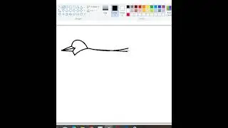Simple bird drawing with ms paint#shorts #drawing #easydrawing