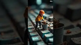 mini worker #cleaning #keyboard