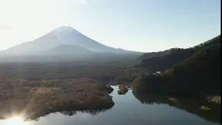 aerial view of mount fuji from lake shijo yamanashi prefecture japan