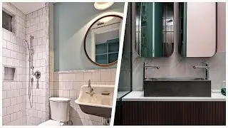 75 Multicolored Floor Bathroom With A Trough Sink Design Ideas You'll Love ⭐️