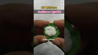 Miniature Clay Cauliflower #cauliflower #clayart #miniaturefood #miniature #airdryclay #miniatures