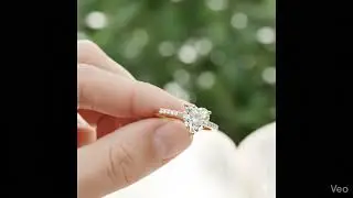 Heart Shaped Diamond Engagement Ring | Rose Gold Pav&eacute; Band Ring | Romantic Luxury Fine Jewelry