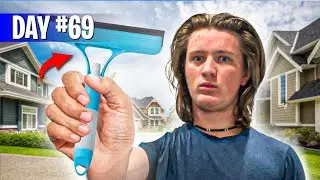 Day In A Life Of Homeless Window Washer! (365 Day Survival Challenge)