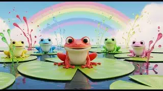 🐸 5 Color Frog Song 🌈 | Learn Colors with Funny Frogs for Kids