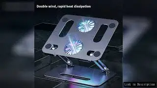 Foldable Table Laptop Holder Stand Double Cooling Fan Aluminum Adjustable Base Support Notebook Macb