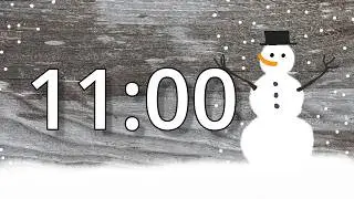 11 Minute Cute Winter Snowman Countdown Timer (Soothing Wind Chimes Alarm)
