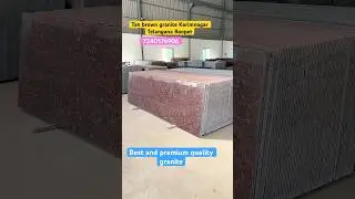 Tan brown granite reddish tone granite with coin flowers 🌺 in granite #redgranite Karimnagar Baopet