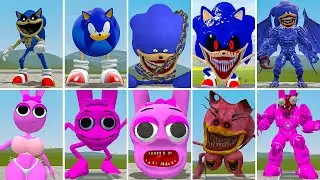 ALL NEW SONIC BLUES FAMILY VS ALL PINKIHORROR MECHATITAN FAMILY ? in Garrysmod!,...