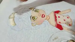 Pintura em tecido de boneca 