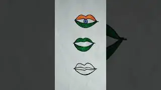 lip painting on Indian flag🇮🇳 + Bangladesh 🇧🇩 + pakistan 🇵🇰#shorts #happyindependenceday