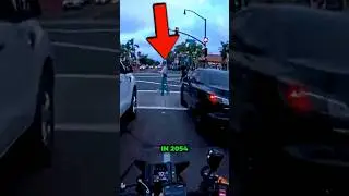 The Pedestrians Had The Right Of Way, So Bro Became A Pedestrian! 😂 #dashcam #motorcycle #pedestrian