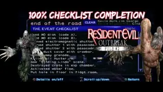 Resident Evil Outbreak File 2-End of the Road 100% Event Checklist Completion Guide