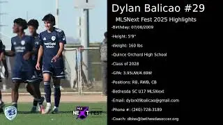 Dylan Balicao MLSNext Fest 2025 Highlights