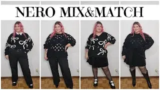 Come indossare il nero per look interessanti? Outfit curvy mix&match - Ulla Popken haul
