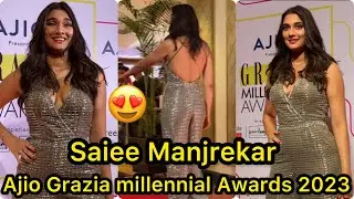 OMG😱Saiee Manjrekar Looking To Hot To Handle at Ajio Grazia Millenial Awards 2023