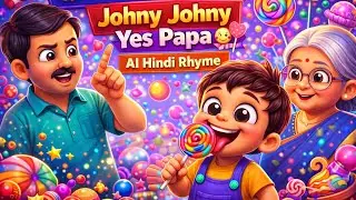 Johny Johny Yes Papa 👶🍭 | AI Hindi Rhyme