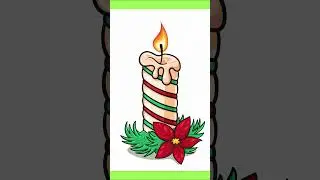 How to Draw CHRISTMAS CANDLE step by step Holiday Candle Drawing Tutorial Simple Easy Guide Tips