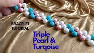 How to make a Turquoise bracelet| Easy crystal & pearl bracelet tutorial