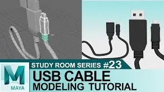 USB cable Modeling Tutorial in Autodesk Maya 2017 | 3D for Beginners | Study Room Series #23