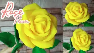 DIY rose felt || rose flower from felt || bunga mawar kain flanel