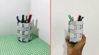 How to make a pen holder from paper | DIY pen stand | Pencil holder | Paper pen stand