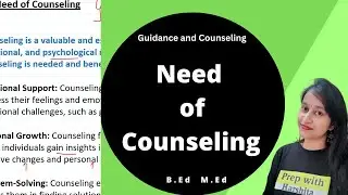 Need of Counseling | Guidance and Counseling