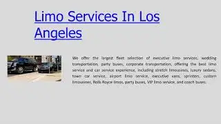 Limo Services In Los Angeles