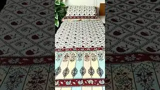 Transform Your Space with Elegant King Size Cotton Bedsheets! #handblockprints #jaipurprint