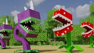 Chomper vs Piranha - PVZ Minecraft Animation