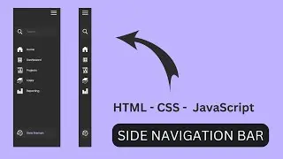 Create interactive side navigation bar with html ,css and js
