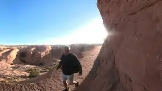 360 cam ..scary and Dangerous hike.. up to the top of the Arches National park, UTAH