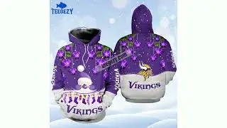 Minnesota Vikings Santa Claus Purple White Realistic 3D Hoodie