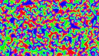Reaction-Diffusion - Rock Scissors Paper - parameters dependency (long)
