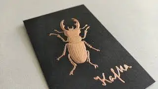 KAFKA - Visitenkarte in schwarz mit Hei&szlig;folienreliefpr&auml;gung in Kupfer by www.stolz.de
