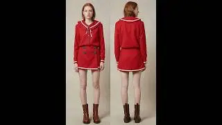 The Crimson Sailor Set   A Pop Art Voyage #fashion #glamour #fashionstyle #style #uniform #girl #ai