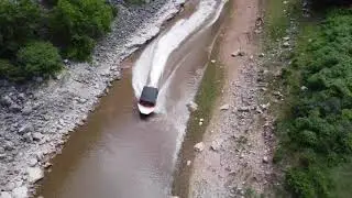 Jet boat drone crash