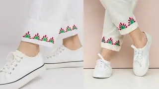 🎀 Fancy Shalwar Pouncha Style🌷 Beautiful Border Embroidery