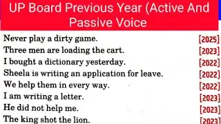 Active passive exercise | Active Passive class 10th | never play a dirty game passive voice 