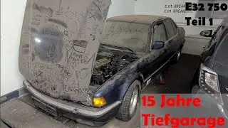 Tiefgaragenfund: Bestandsaufnahme nach 15 Jahren! | BMW E32 750i V12 Teil 1